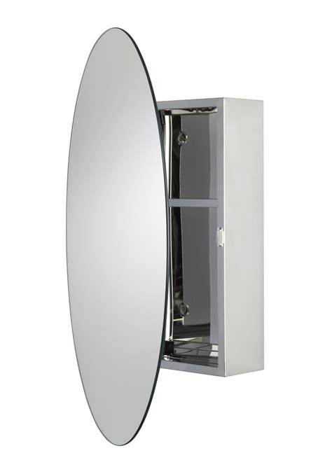 ellipse stainless steel medicine cabinet with oval mirror|Croydex Tay Oval Stainless Steel Medicine Cabinet with Mirrored .